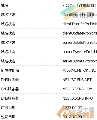 图：域名信息