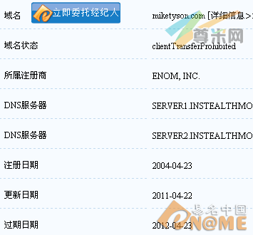 图：域名信息