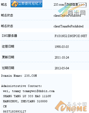 图：域名信息