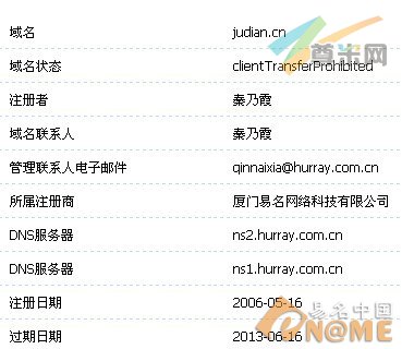 图：域名信息