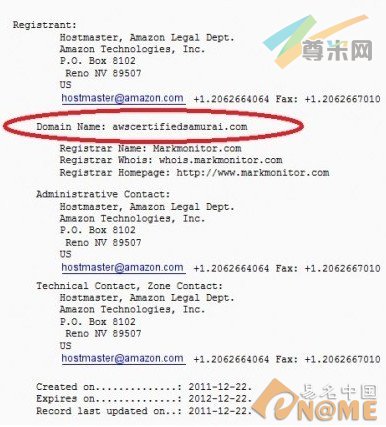 图：域名信息