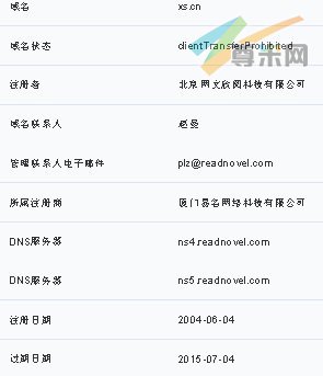 手机小说阅读捧出CN短域名：极品xs.cn启用