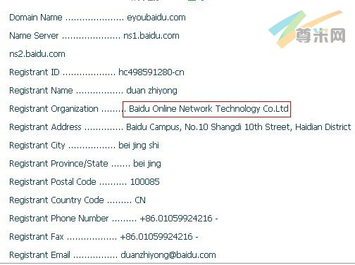   图：域名信息 