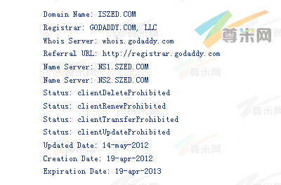 域名iszed.com的whois信息