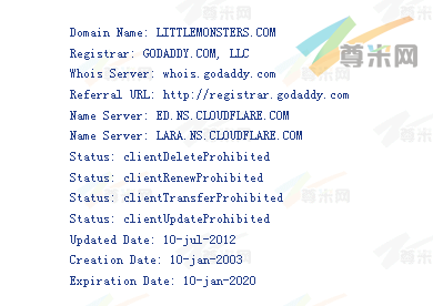 域名littlemonsters.com的whois信息