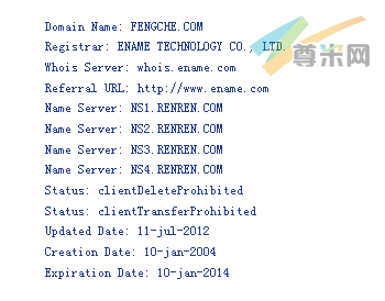 域名fengche.com的whois信息