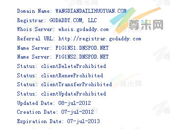 域名wangdiandailihuoyuan.com的whois信息