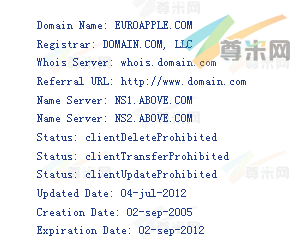 域名euroapple.com的whois信息