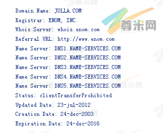 域名jolla.com的whois信息