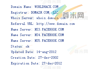 域名worldhack.com的whois信息