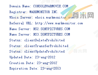 域名ConsoleWarmovie.com的whois信息