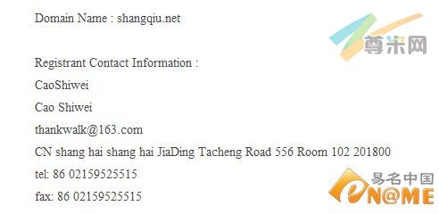 图：域名whois信息