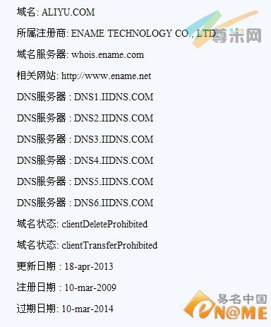 图：域名whois信息